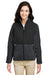 Core 365 CE890W Womens Journey Summit Hybrid Full Zip Jacket Heather Charcoal Grey/Black Model Front