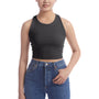 Champion Womens Crop Racerback Tank Top - Black - NEW