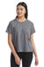 Champion CHP130 Womens Sport Soft Touch Short Sleeve Crewneck T-Shirt Heather Grey Model Front