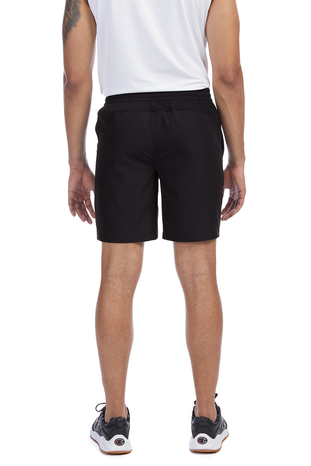 Champion CHP150 Mens Woven City Sport Shorts w/ Pockets Black Model Back