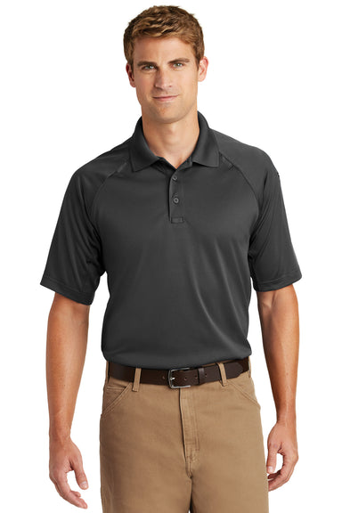 CornerStone CS410/TLCS410 Mens Select Tactical Moisture Wicking Short Sleeve Polo Shirt Charcoal Grey Model Front