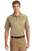 CornerStone CS410/TLCS410 Mens Select Tactical Moisture Wicking Short Sleeve Polo Shirt Tan Model Front