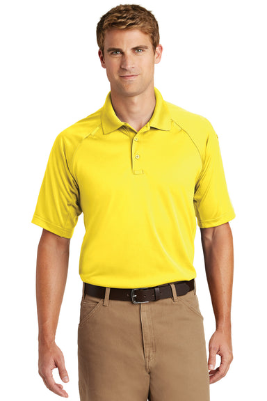 CornerStone CS410/TLCS410 Mens Select Tactical Moisture Wicking Short Sleeve Polo Shirt Yellow Model Front