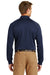 CornerStone CS410LS Mens Select Tactical Moisture Wicking Long Sleeve Polo Shirt Dark Navy Blue Model Back