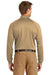 CornerStone CS410LS Mens Select Tactical Moisture Wicking Long Sleeve Polo Shirt Tan Model Back