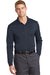 CornerStone CS412LS Mens Select Moisture Wicking Long Sleeve Polo Shirt Dark Navy Blue Model Front