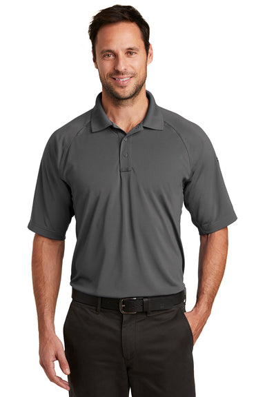 CornerStone CS420 Mens Select Tactical Moisture Wicking Short Sleeve Polo Shirt Charcoal Grey Model Front