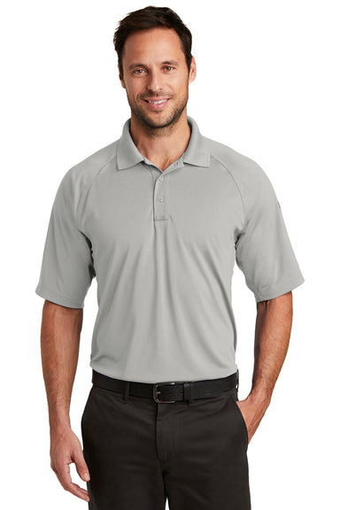 CornerStone CS420 Mens Select Tactical Moisture Wicking Short Sleeve Polo Shirt Light Grey Model Front