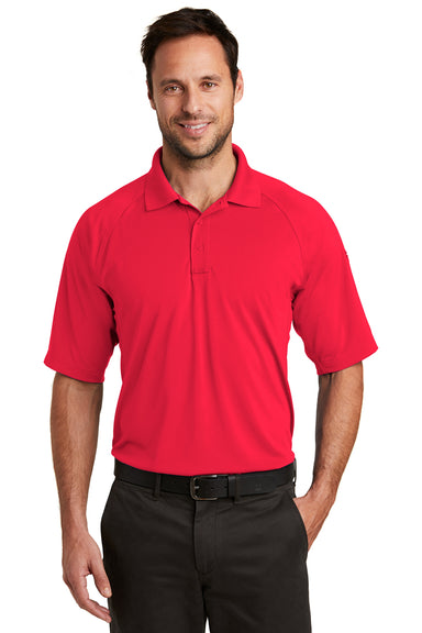 CornerStone CS420 Mens Select Tactical Moisture Wicking Short Sleeve Polo Shirt Red Model Front