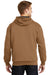 CornerStone CS620 Mens Full Zip Hooded Sweatshirt Hoodie Duck Brown Model Back