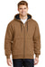 CornerStone CS620 Mens Full Zip Hooded Sweatshirt Hoodie Duck Brown Model Front