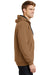 CornerStone CS620 Mens Full Zip Hooded Sweatshirt Hoodie Duck Brown Model Side