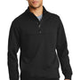 CornerStone Mens Fleece 1/4 Zip Sweatshirt w/ Pockets - Black