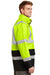 CornerStone CSJ24 Mens ANSI 107 Class 3 Waterproof Full Zip Hooded Jacket Safety Yellow Model Side