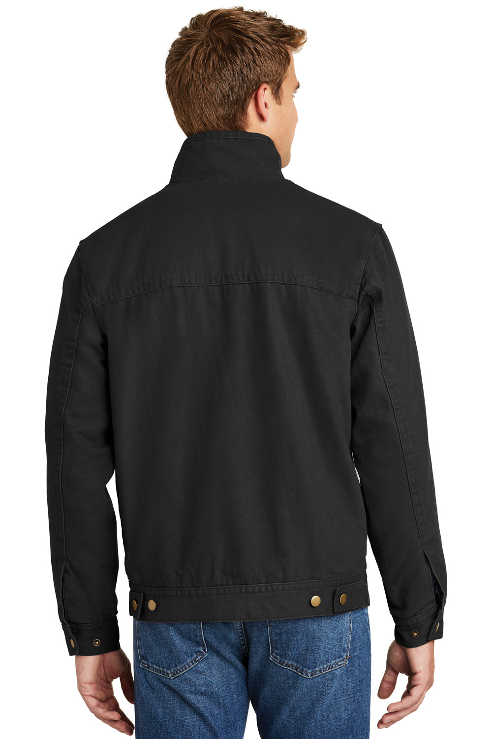 CornerStone CSJ40 Mens Duck Cloth Full Zip Jacket Black Model Back