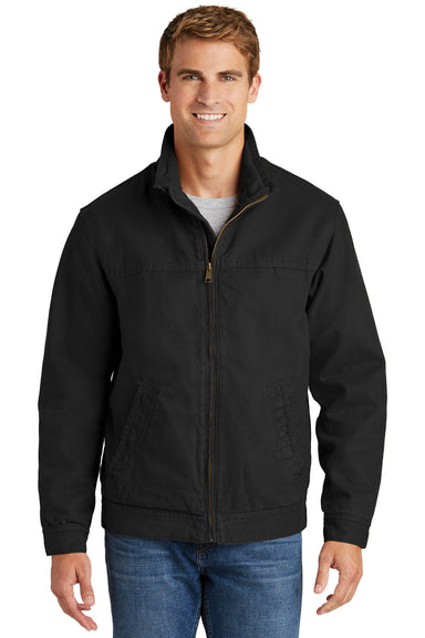 CornerStone CSJ40 Mens Duck Cloth Full Zip Jacket Black Model Front