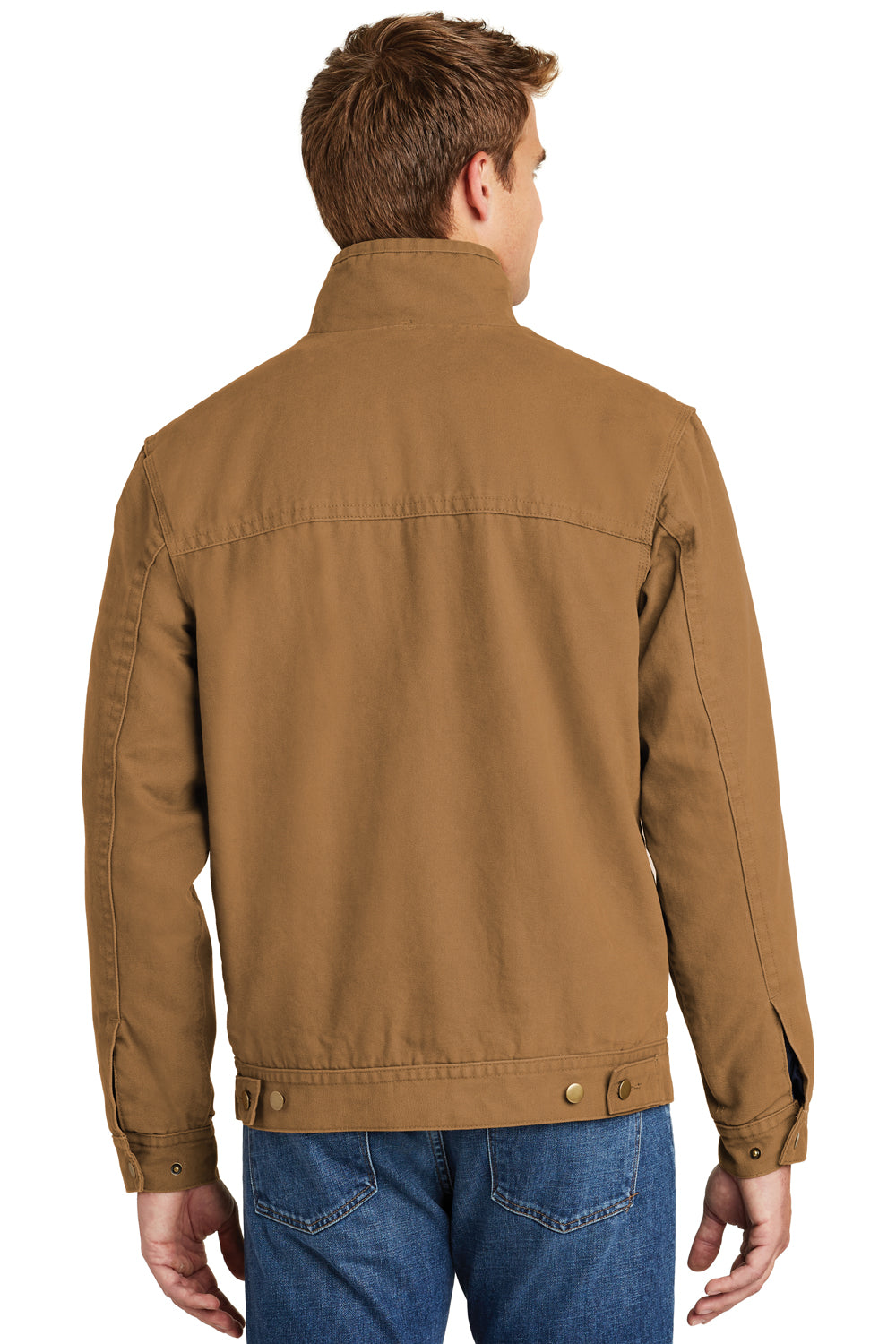 CornerStone CSJ40 Mens Duck Cloth Full Zip Jacket Duck Brown Model Back