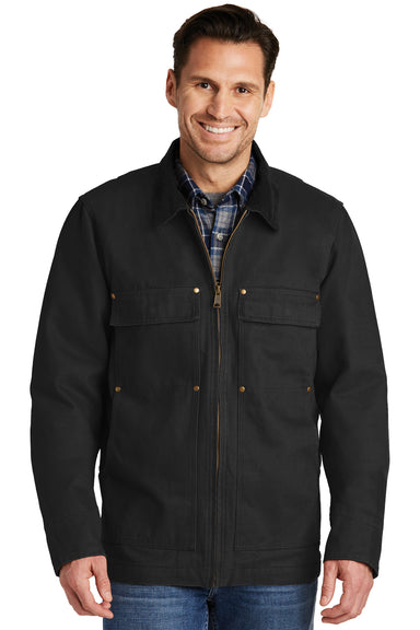 CornerStone CSJ50 Mens Duck Cloth Full Zip Jacket Black Model Front