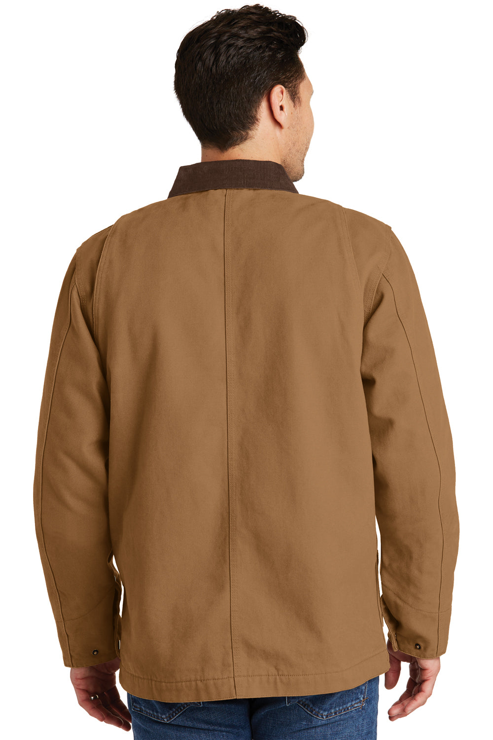 CornerStone CSJ50 Mens Duck Cloth Full Zip Jacket Duck Brown Model Back