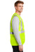 CornerStone CSV405 Mens ANSI 107 Class 2 Safety Full Zip Vest Safety Yellow Model Side