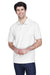 Devon & Jones D100 Mens Short Sleeve Polo Shirt White Model Front