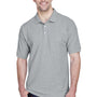 Devon & Jones Mens Short Sleeve Polo Shirt - Heather Grey