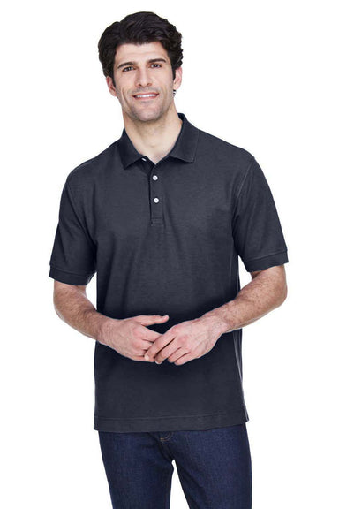 Devon & Jones D100 Mens Short Sleeve Polo Shirt Navy Blue Model Front