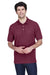 Devon & Jones D100 Mens Short Sleeve Polo Shirt Burgundy Model Front