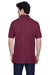 Devon & Jones D100 Mens Short Sleeve Polo Shirt Burgundy Model Back