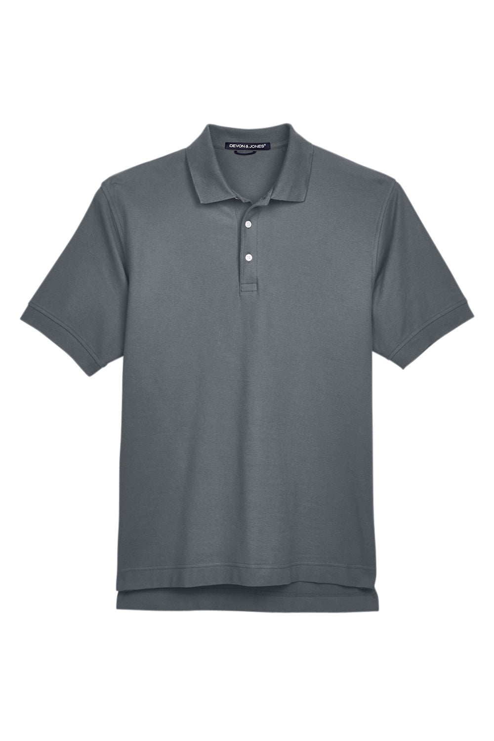 Devon & Jones D100 Mens Short Sleeve Polo Shirt Graphite Grey Flat Front