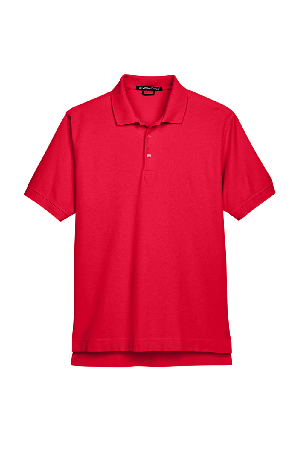 Devon & Jones D100 Mens Short Sleeve Polo Shirt Red Flat Front