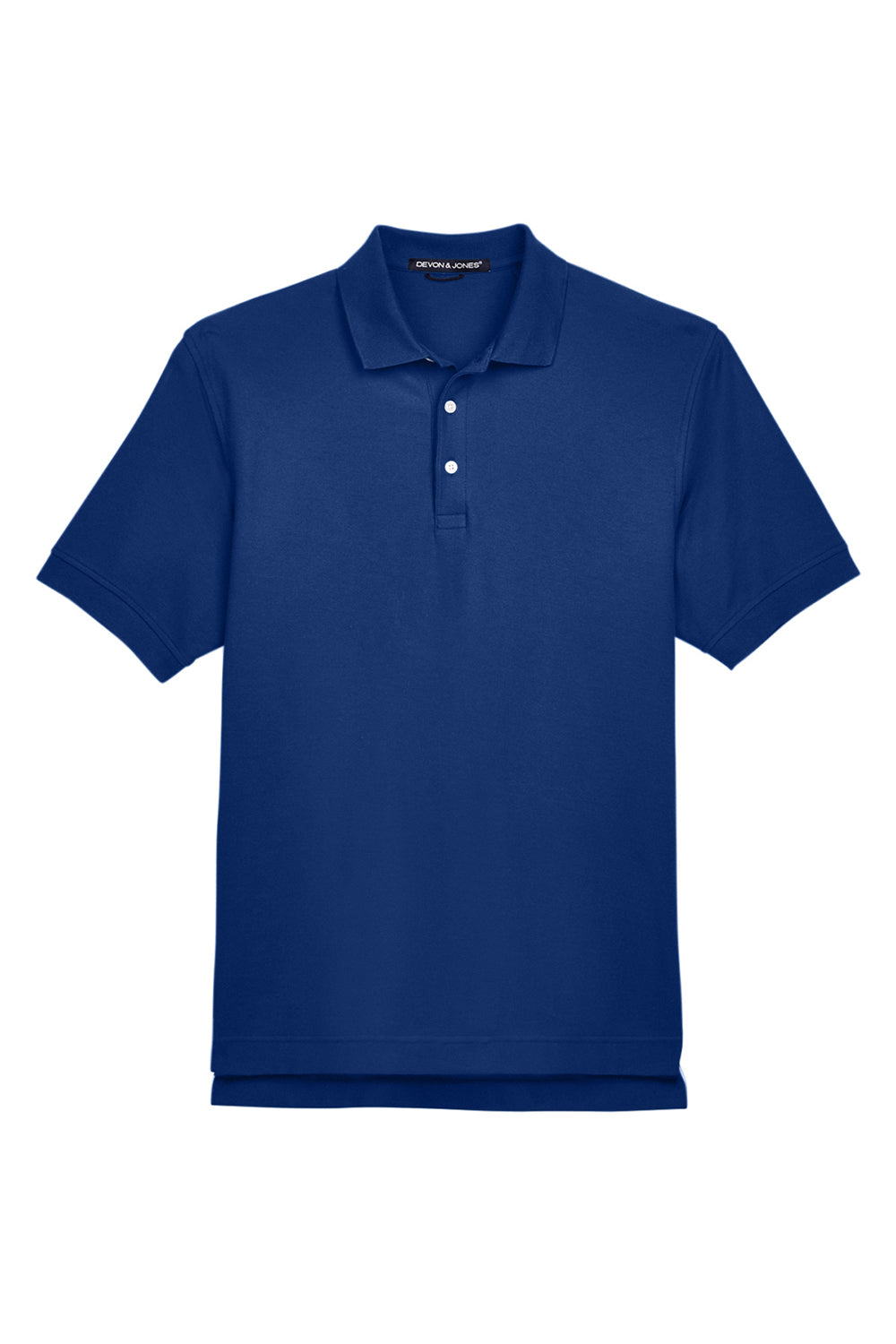 Devon & Jones D100 Mens Short Sleeve Polo Shirt True Royal Blue Flat Front