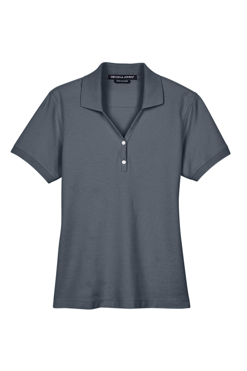 Devon & Jones D100W Womens Short Sleeve Polo Shirt Graphite Grey Flat Front