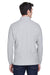 Devon & Jones D110 Mens Long Sleeve Polo Shirt Heather Grey Model Back