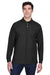 Devon & Jones D110 Mens Long Sleeve Polo Shirt Black Model Front