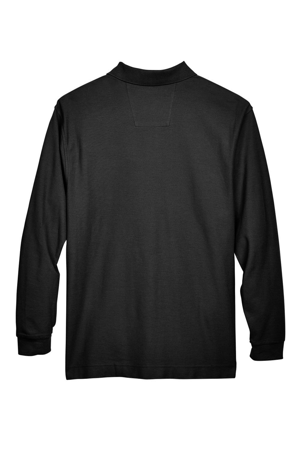 Devon & Jones D110 Mens Long Sleeve Polo Shirt Black Flat Back