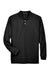 Devon & Jones D110 Mens Long Sleeve Polo Shirt Black Flat Front