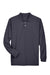 Devon & Jones D110 Mens Long Sleeve Polo Shirt Navy Blue Flat Front