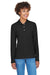 Devon & Jones D110W Womens Long Sleeve Polo Shirt Black Model Front