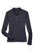 Devon & Jones D110W Womens Long Sleeve Polo Shirt Navy Blue Flat Front