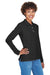 Devon & Jones D110W Womens Long Sleeve Polo Shirt Black Model 3q