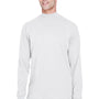 Devon & Jones Mens Sueded Jersey Long Sleeve Mock Neck T-Shirt - White