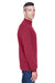 Devon & Jones D420 Mens Sueded Jersey Long Sleeve Mock Neck T-Shirt Crimson Red Model Side