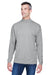 Devon & Jones D420 Mens Sueded Jersey Long Sleeve Mock Neck T-Shirt Heather Grey Model Front