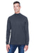 Devon & Jones D420 Mens Sueded Jersey Long Sleeve Mock Neck T-Shirt Navy Blue Model Front