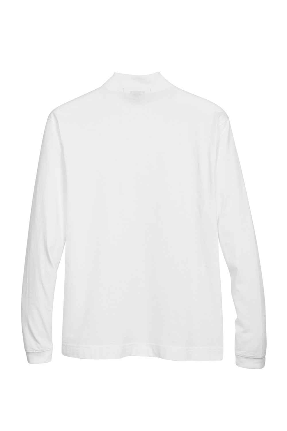 Devon & Jones D420 Mens Sueded Jersey Long Sleeve Mock Neck T-Shirt White Flat Back