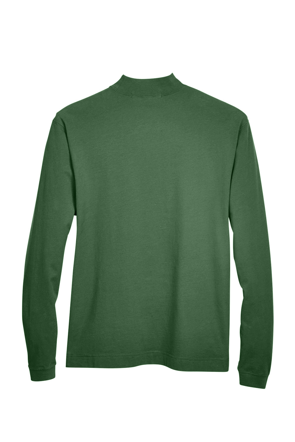 Devon & Jones D420 Mens Sueded Jersey Long Sleeve Mock Neck T-Shirt Forest Green Flat Back