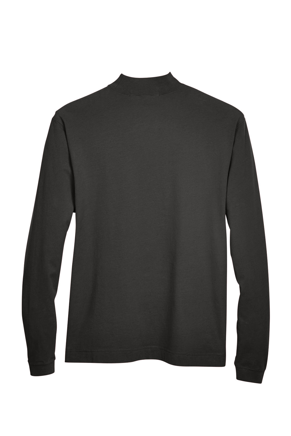 Devon & Jones D420 Mens Sueded Jersey Long Sleeve Mock Neck T-Shirt Black Flat Back