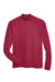 Devon & Jones D420 Mens Sueded Jersey Long Sleeve Mock Neck T-Shirt Crimson Red Flat Front