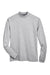 Devon & Jones D420 Mens Sueded Jersey Long Sleeve Mock Neck T-Shirt Heather Grey Flat Front